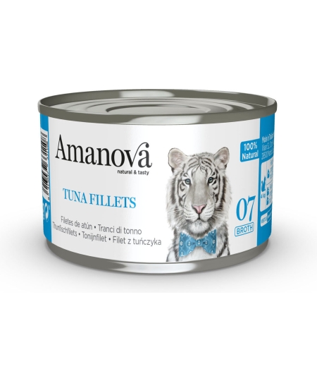 AMANOVA CAT TUNA FILLETS CANS IN BROTH