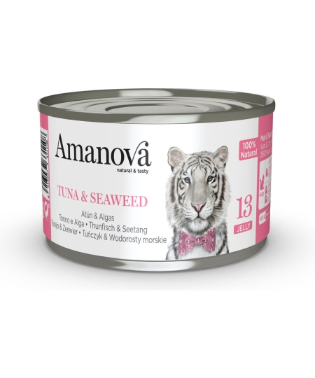 AMANOVA CAT TUNA & SEAWEED CANS IN JELLY