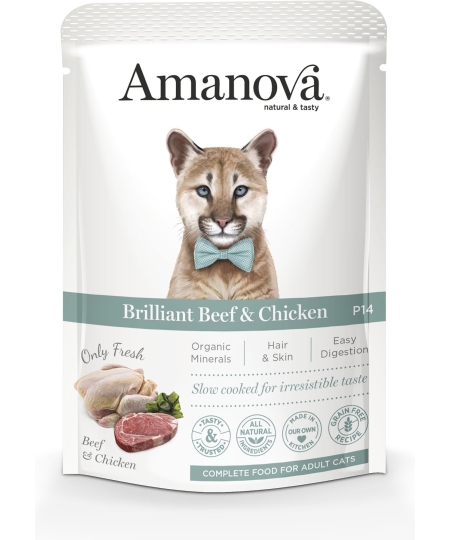 AMANOVA ADULT CAT BEEF & CHICKEN POUCH