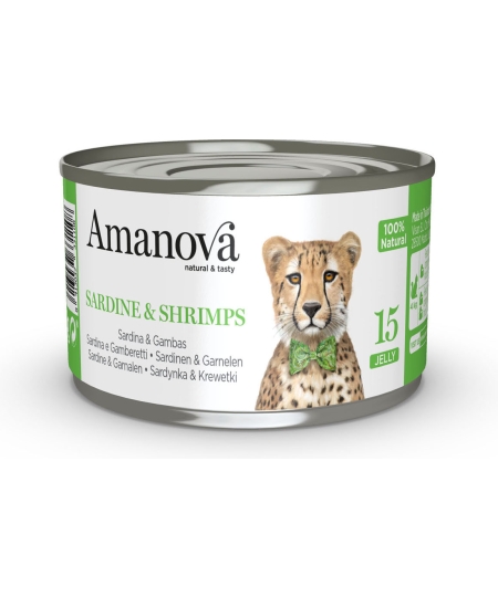 AMANOVA CAT SARDINE & SHRIMPS CANS IN JELLY