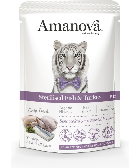 AMANOVA STERILISED CAT FISH & TURKEY POUCH