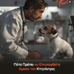 Κτηνίατρος εξετάζει σκύλο με στηθοσκόπιο.